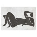 Poster Reclining Goddess - black and white silhouette of a reclining woman in boho style 134202