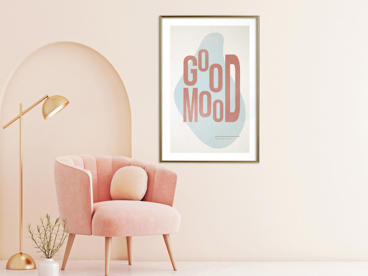 Wall Poster Good Mood - red English text on a pastel abstract background 135002 additionalImage 13