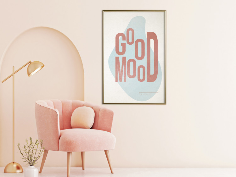 Wall Poster Good Mood - red English text on a pastel abstract background 135002 additionalImage 7