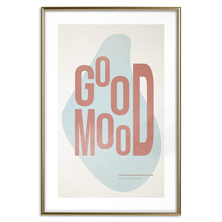 Wall Poster Good Mood - red English text on a pastel abstract background 135002 additionalImage 14