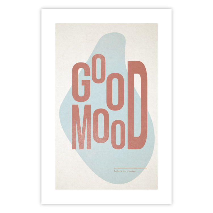 Wall Poster Good Mood - red English text on a pastel abstract background 135002 additionalImage 25