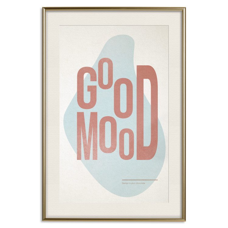 Wall Poster Good Mood - red English text on a pastel abstract background 135002 additionalImage 20