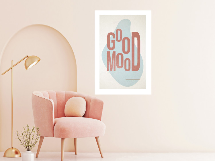 Wall Poster Good Mood - red English text on a pastel abstract background 135002 additionalImage 3