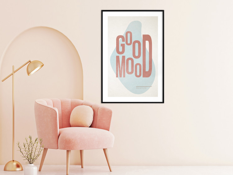 Wall Poster Good Mood - red English text on a pastel abstract background 135002 additionalImage 18