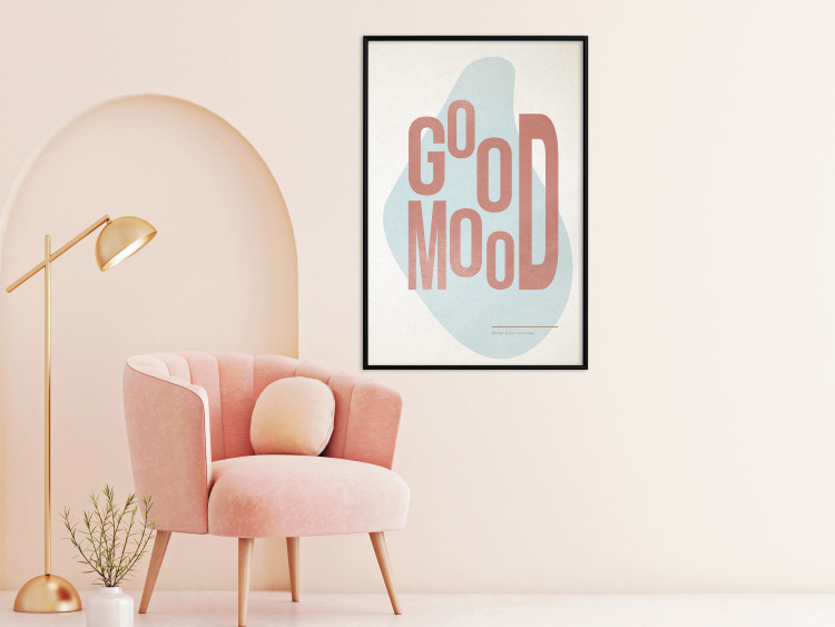 Wall Poster Good Mood - red English text on a pastel abstract background 135002 additionalImage 4