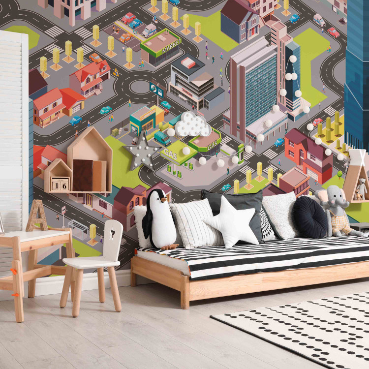 Photo Wallpaper City - drawing city architecture, ideal for a child's room 135102 additionalImage 5