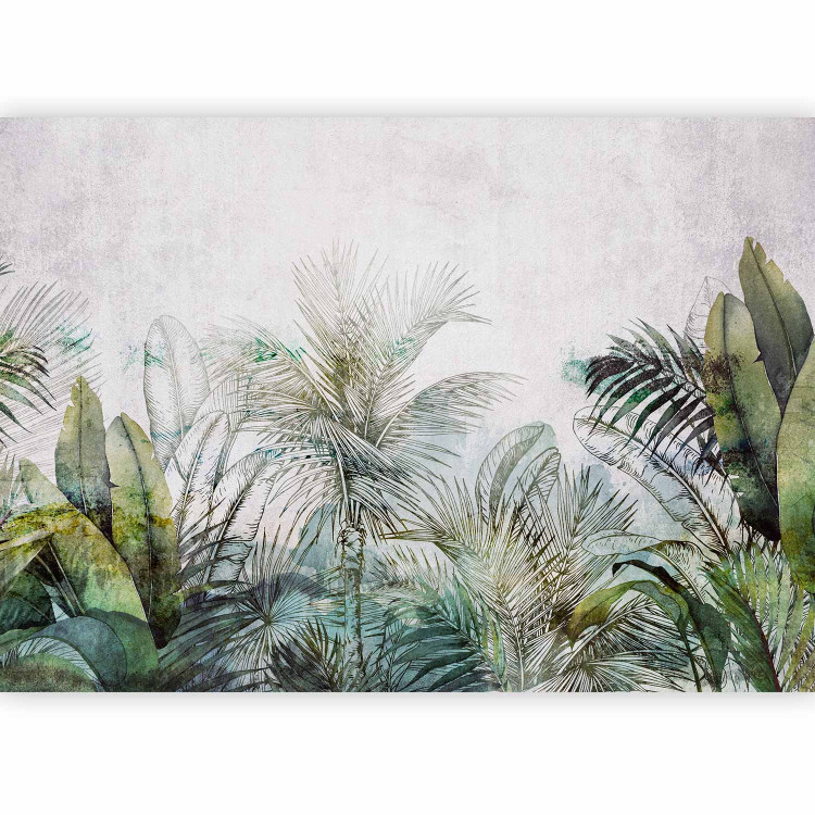 Wall Mural Jungle - exotic composition with tropical nature with leaves and palm trees 136502 additionalImage 1