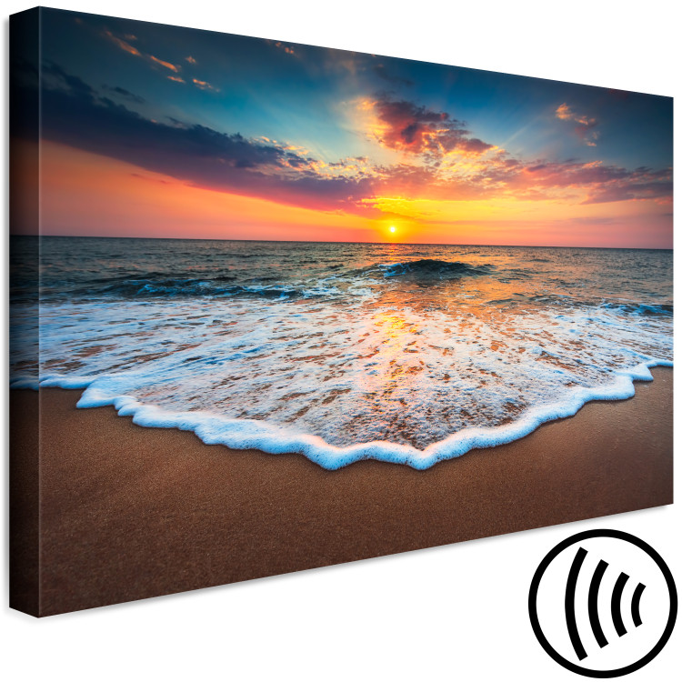 Canvas Art Print Gentle Wave (1-piece) Wide - beach against the backdrop of a sunset 137502 additionalImage 6