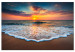 Canvas Art Print Gentle Wave (1-piece) Wide - beach against the backdrop of a sunset 137502
