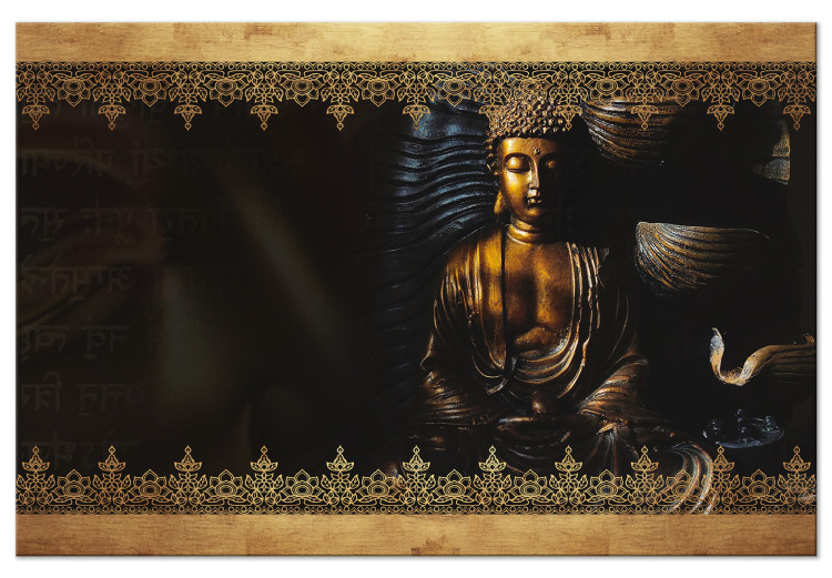 Canvas Art Print Golden Faith (1-piece) Wide - oriental composition in Zen style 138702