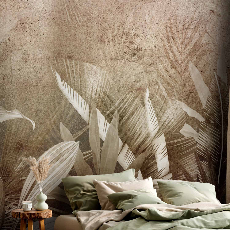Wall Mural Leaf composition - Abstraction with leaves in shades of bronze 142302 additionalImage 2