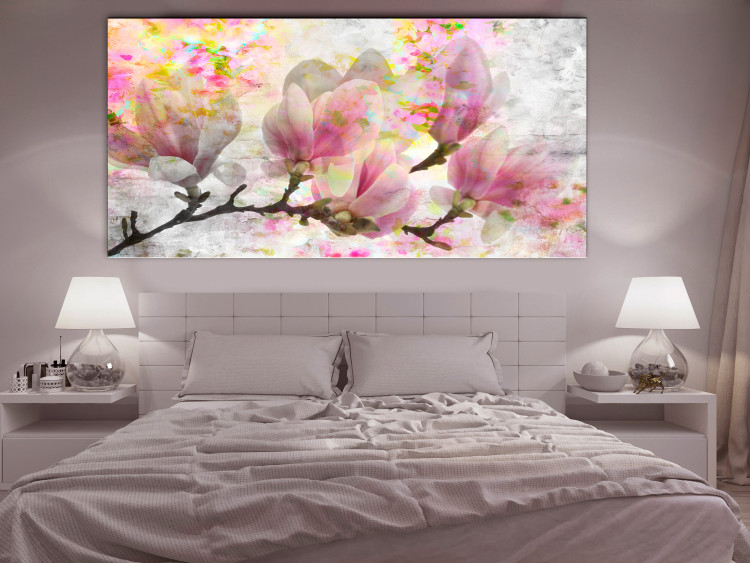 Canvas Art Print Blooming Magnolia (1-piece) - tree covered with pink flowers 144502 additionalImage 3