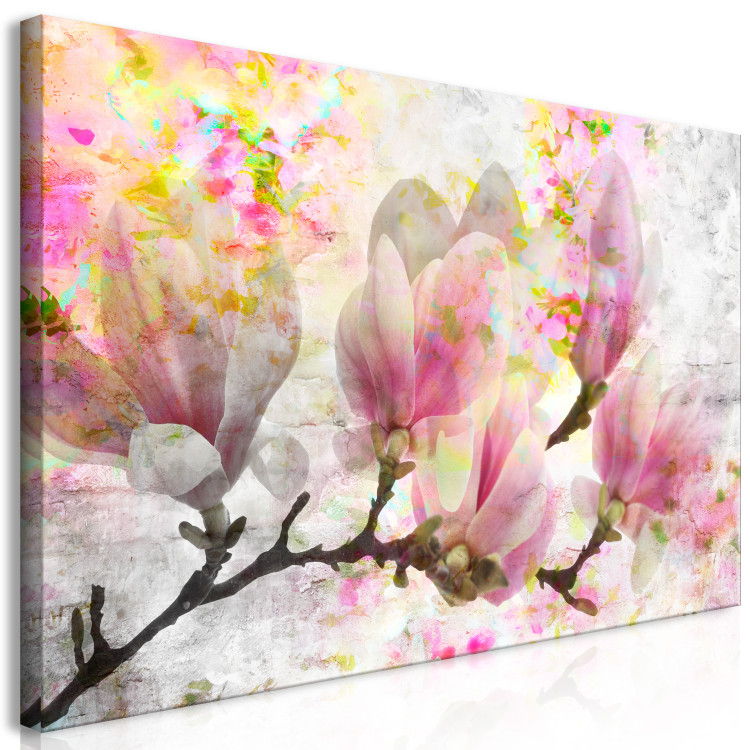 Canvas Art Print Blooming Magnolia (1-piece) - tree covered with pink flowers 144502 additionalImage 2