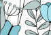 Wall Mural Drawn meadow - graphic linear blue flowers leaves and butterflies 144602 additionalThumb 4