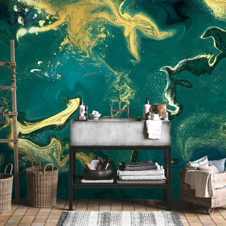 Wall Mural Noble Green - Structure Resembling Gilded Malachite 148602 additionalImage 8