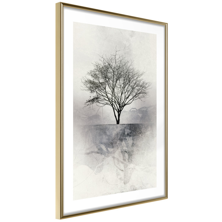 Wall Poster Landscape - Lonely Tree on an Abstract Light Gray Background 148902 additionalImage 10