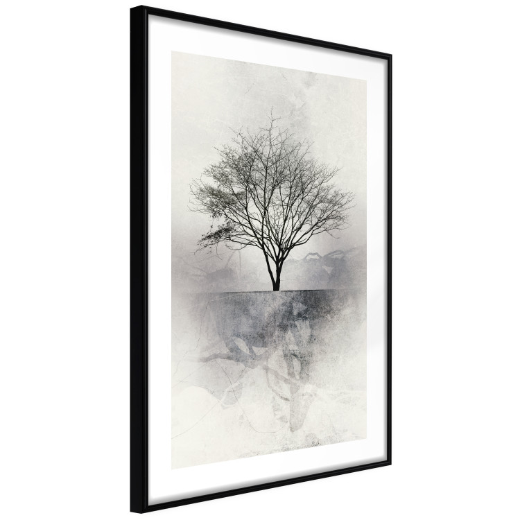 Wall Poster Landscape - Lonely Tree on an Abstract Light Gray Background 148902 additionalImage 3