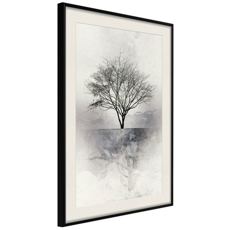Wall Poster Landscape - Lonely Tree on an Abstract Light Gray Background 148902 additionalImage 9