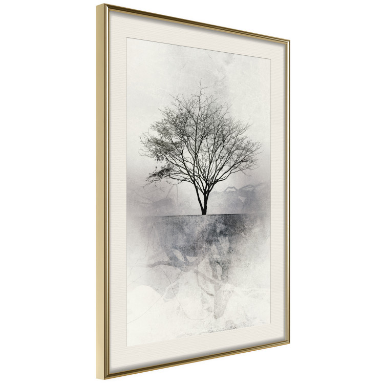 Wall Poster Landscape - Lonely Tree on an Abstract Light Gray Background 148902 additionalImage 12