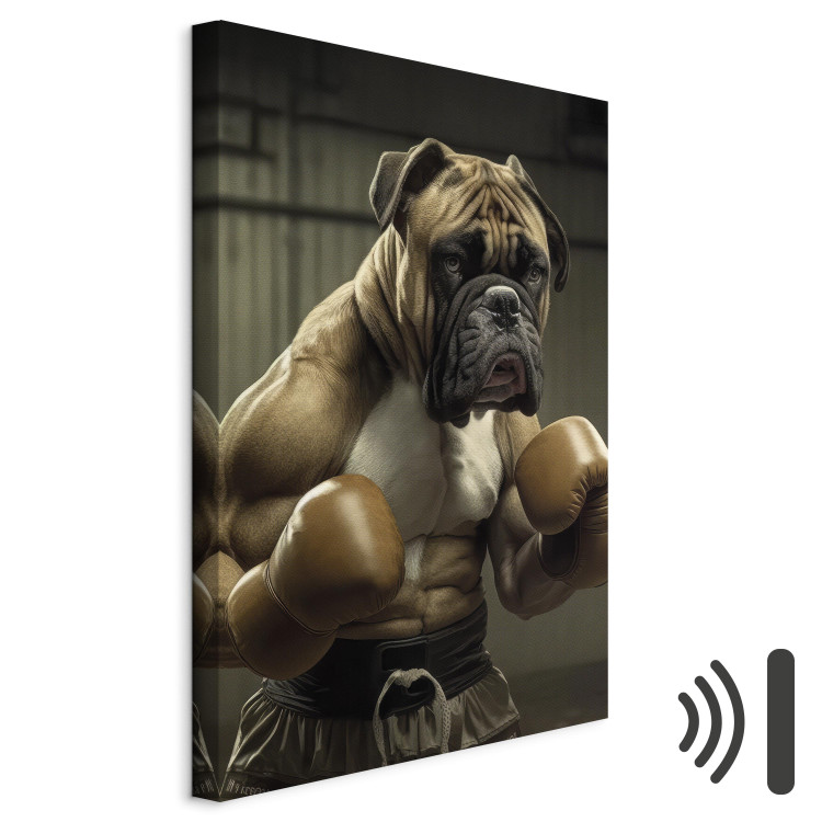 Canvas Print AI Boxer Dog - Fantasy Portrait of a Strong Animal in the Ring - Vertical 150102 additionalImage 8
