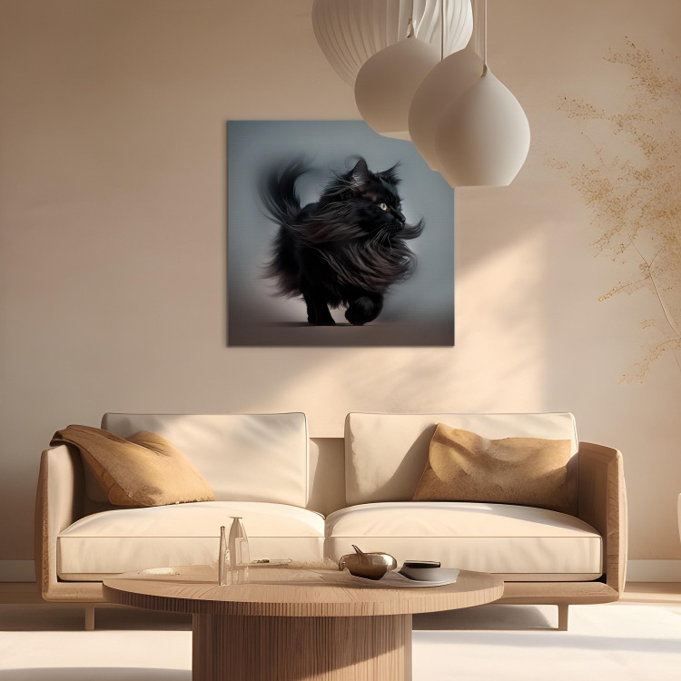 Canvas AI Maine Coon Cat - Walking Animal With Long Black Hair - Square 150202 additionalImage 9