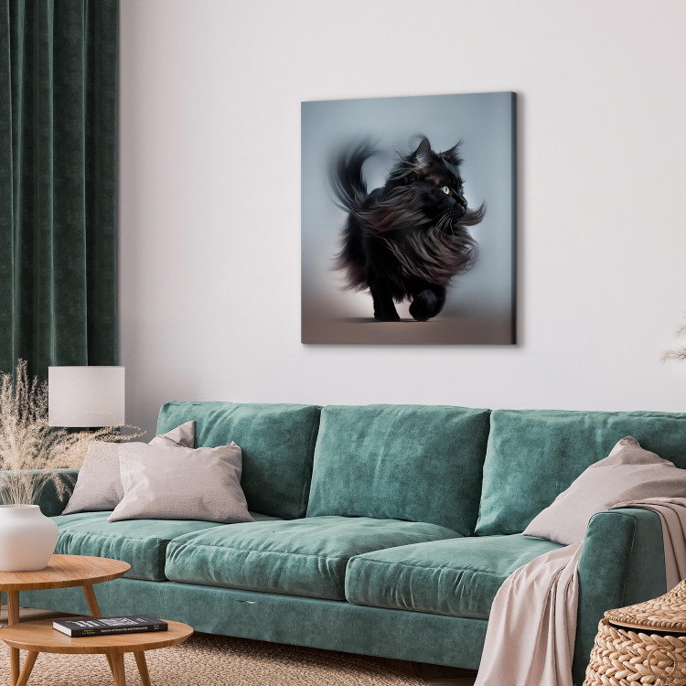 Canvas AI Maine Coon Cat - Walking Animal With Long Black Hair - Square 150202 additionalImage 10