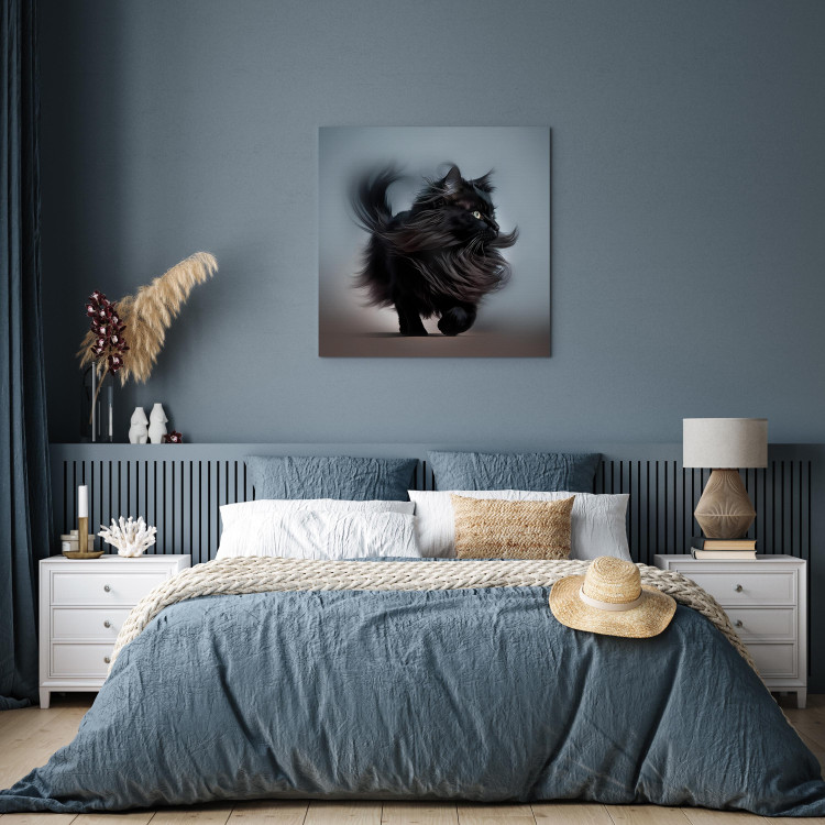 Canvas AI Maine Coon Cat - Walking Animal With Long Black Hair - Square 150202 additionalImage 11