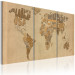 Canvas The world map in beige and brown 55402 additionalThumb 2