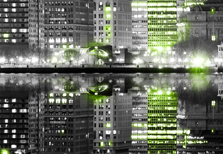 Canvas Print Emerald lights on skyscrapers in New York 58402 additionalImage 4