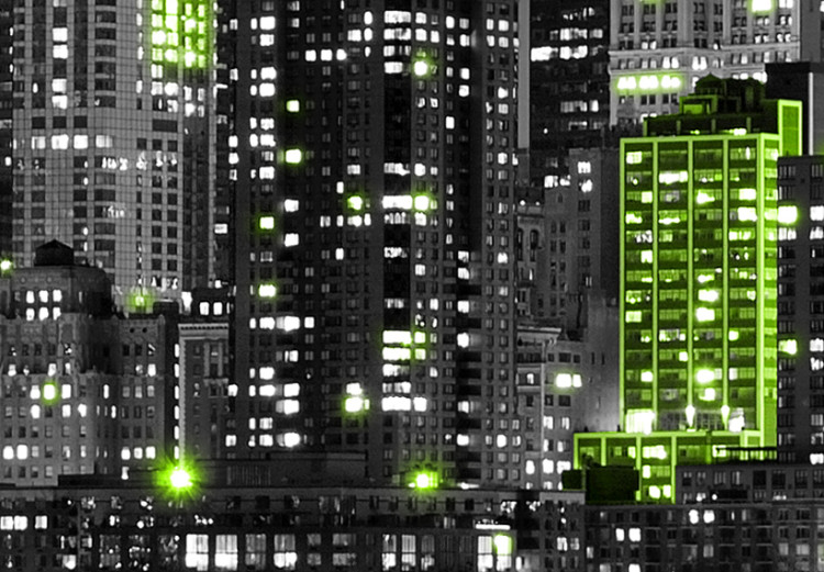 Canvas Print Emerald lights on skyscrapers in New York 58402 additionalImage 5