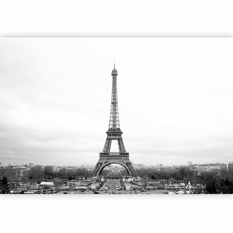 Photo Wallpaper Urban Architecture of Paris - Black and White Eiffel Tower in Retro Style 59902 additionalImage 5