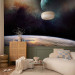 Photo Wallpaper Space - Landscape with Space and Dark Sky with a View of the World 60602