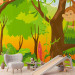 Wall Mural Fairy World - Jungle with monkeys on vines among trees for children 61202 additionalThumb 4