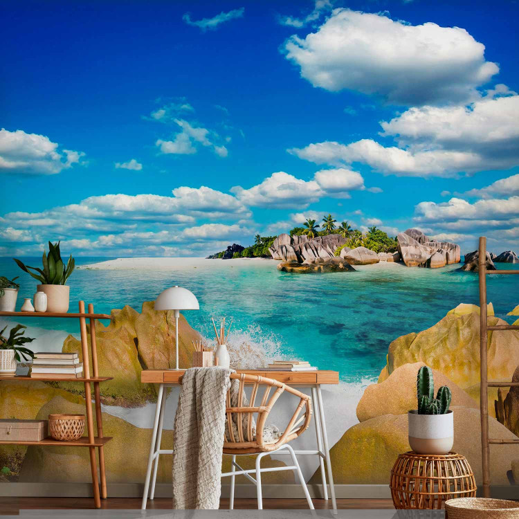 Wall Mural Deserted Island - Landscape with turquoise water, rocks, and palm trees 61702 additionalImage 4