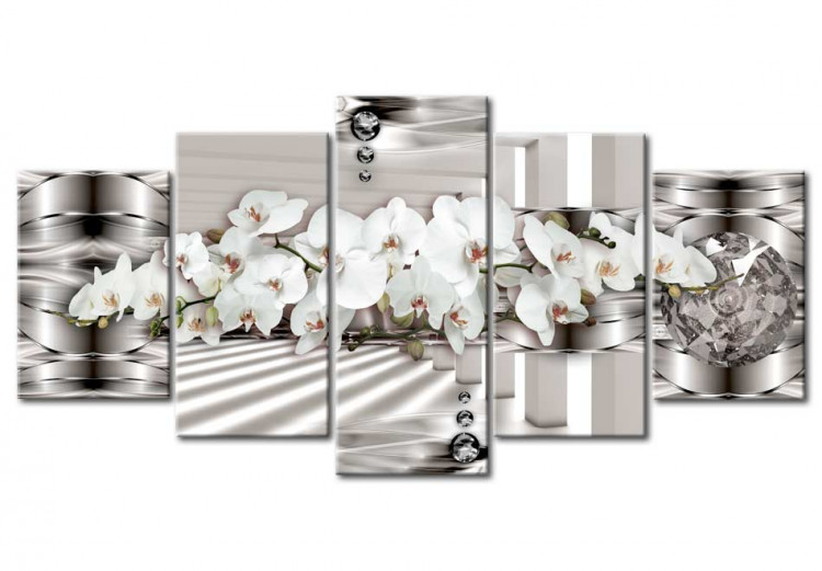 Canvas Print Orchid in a Silver Drops II 61902
