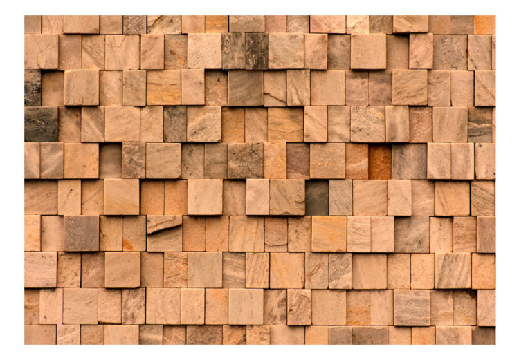 Wall Mural Geometric jigsaw puzzle - abstract background in equal pieces of stone 64502 additionalImage 1