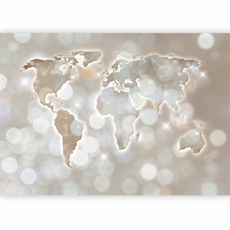 Photo Wallpaper Alabaster map - continents on a fuzzy background with a glowing light effect 89902 additionalImage 1