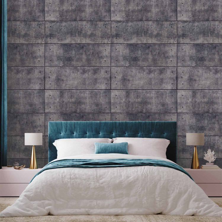 Wall Mural Grey fortress - background with regular rectangles with concrete texture 91902 additionalImage 2