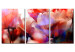 Canvas Tulips of Love (3-piece) - Close-Up of Colorful Spring Flowers 92702