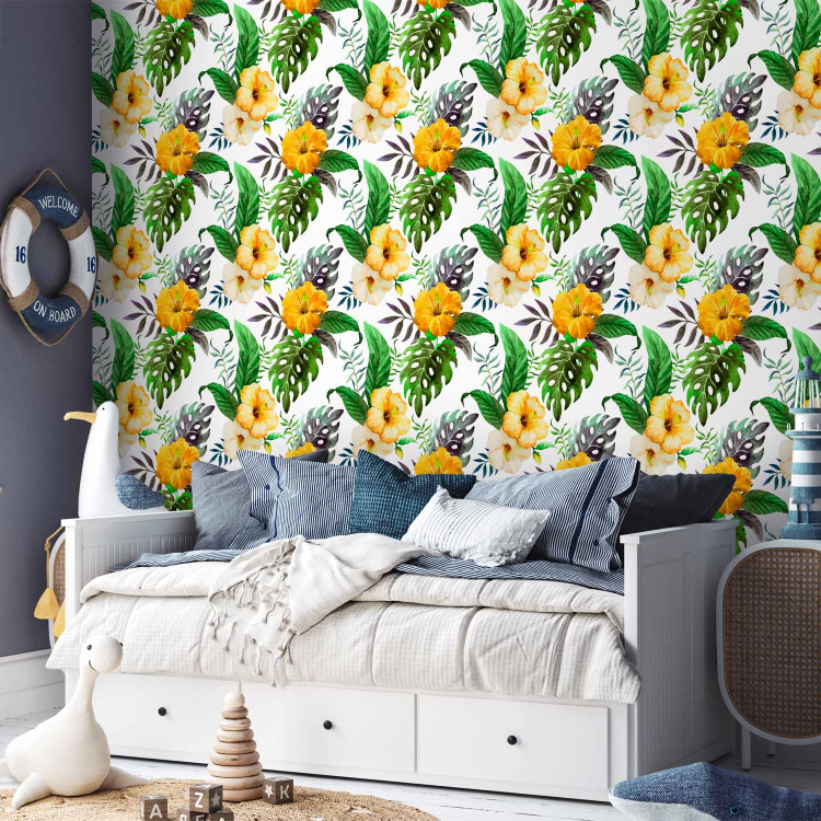 Wallpaper Tropical Flowers (Orange) 108512 additionalImage 4