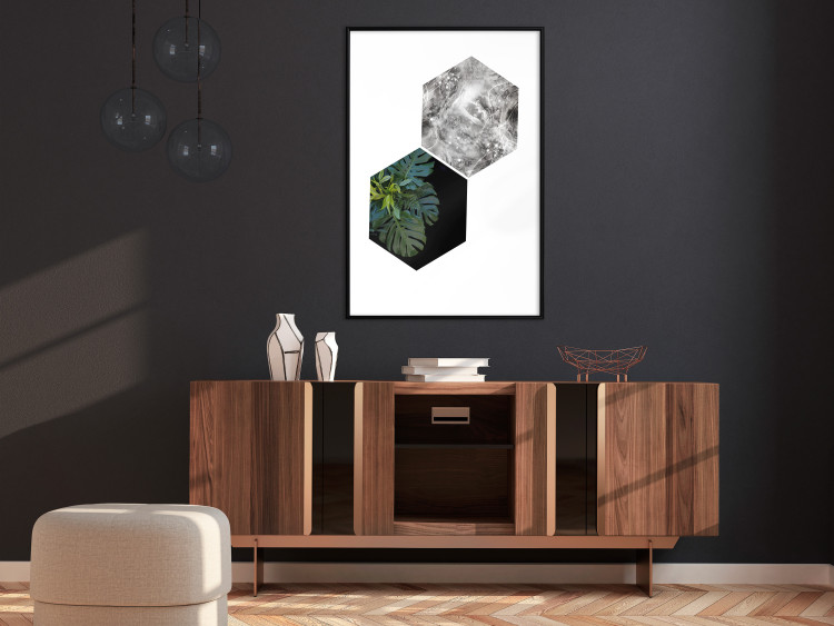 Wall Poster Flowers with Marble - geometric abstraction with a botanical motif 114312 additionalImage 4