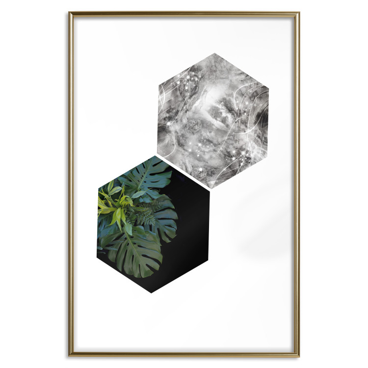 Wall Poster Flowers with Marble - geometric abstraction with a botanical motif 114312 additionalImage 14