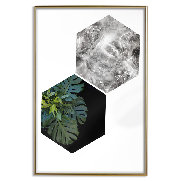 Wall Poster Flowers with Marble - geometric abstraction with a botanical motif 114312 additionalImage 16