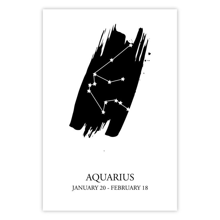 Wall Poster Zodiac signs: Aquarius - composition with star constellation and texts 114812