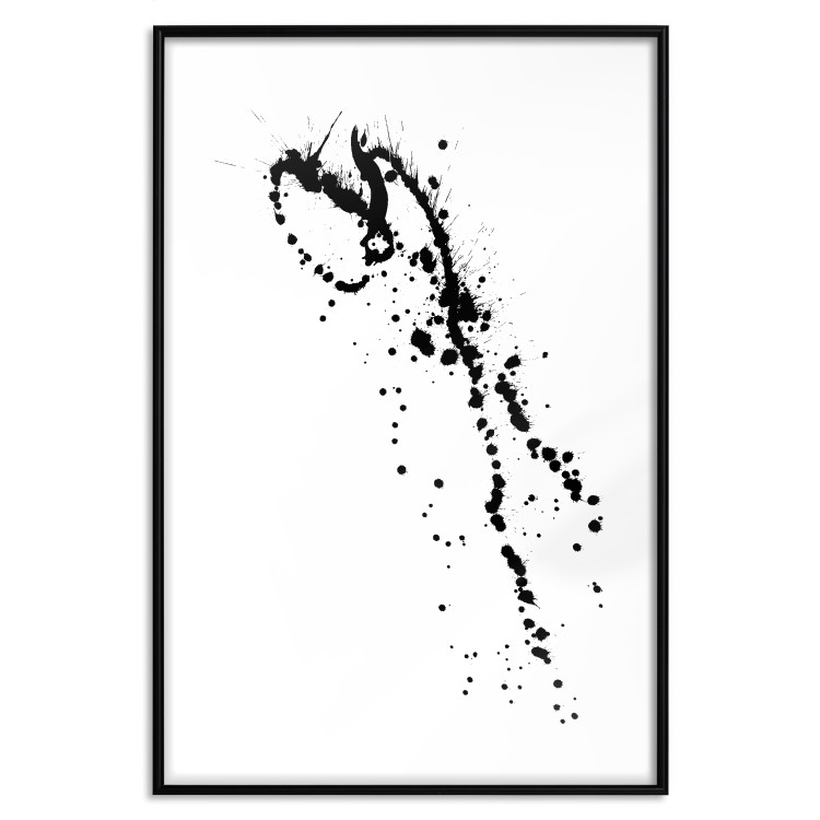 Poster Black splatter - black and white minimalist composition with splashes 115112 additionalImage 15