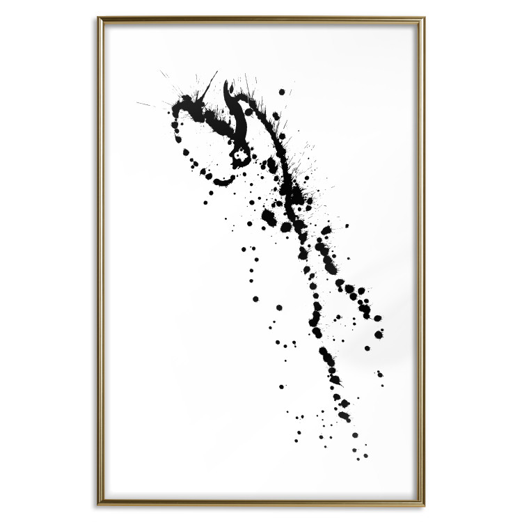 Poster Black splatter - black and white minimalist composition with splashes 115112 additionalImage 14