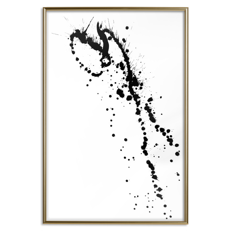 Poster Black splatter - black and white minimalist composition with splashes 115112 additionalImage 16