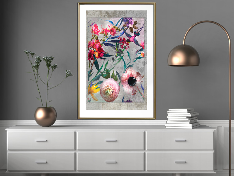 Poster Rustic Flowers - colorful retro composition with a floral motif 116312 additionalImage 13