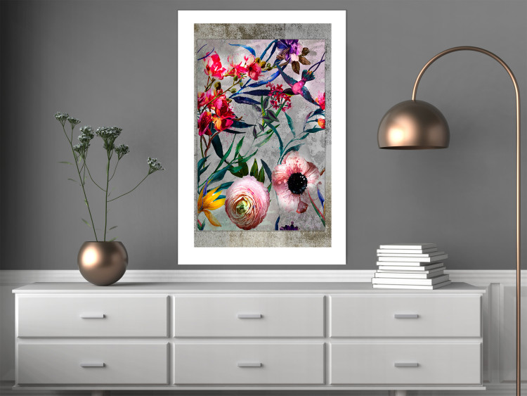 Poster Rustic Flowers - colorful retro composition with a floral motif 116312 additionalImage 2