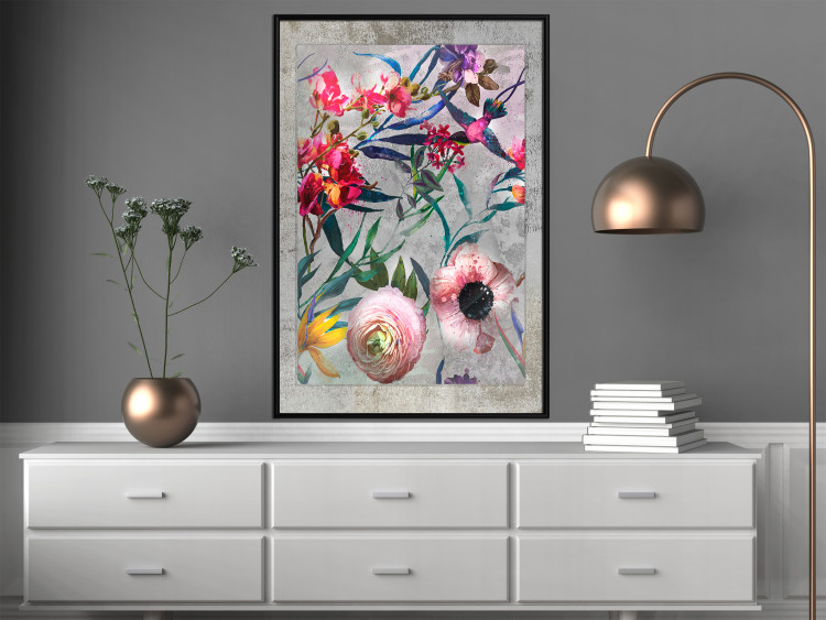 Poster Rustic Flowers - colorful retro composition with a floral motif 116312 additionalImage 3